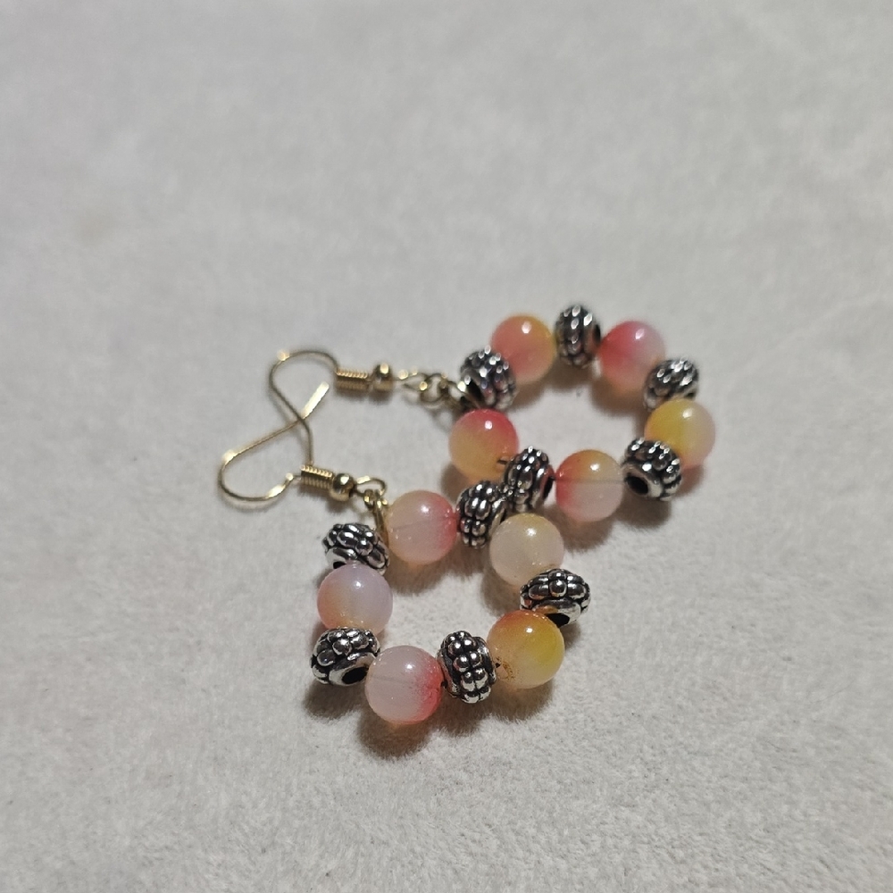 Elegant Beaded Earrings with Silver Accents